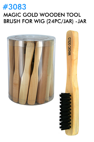 [MG93083] Magic Gold Wooden Tool Brush for Wig #MG93083 (24pc/jar) - Jar