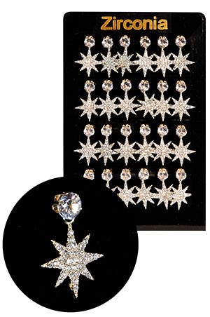 Magic Gold Zirconia Earring [Clear 24 pair ] #ERJ98907 -pk.