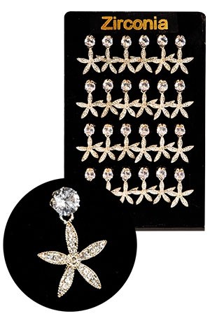 Magic Gold Zirconia Earring [Clear 24 pair ] #ERJ98908 -pk.