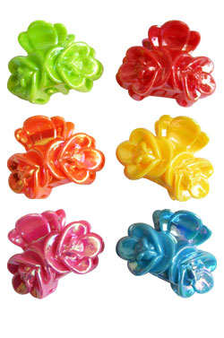 Mini Butterfly Clip (Flower, 12pc/pk) #1944 Asst -dz