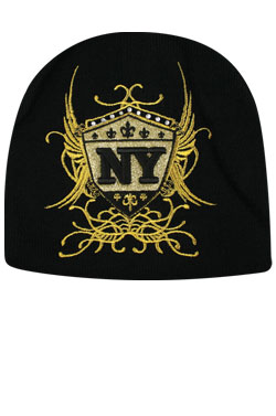 NY Knit Wing Cap (Gold)#BE1041 -pc