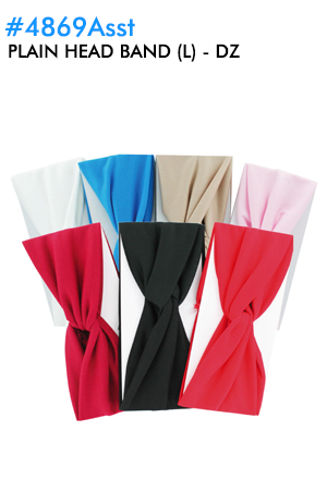 Plain Head Band (L) #4869Asst -dz