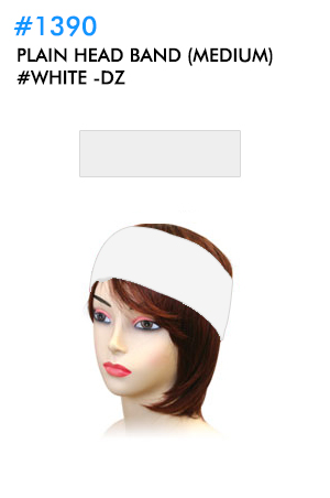 Plain Head Band (Medium) #White -dz