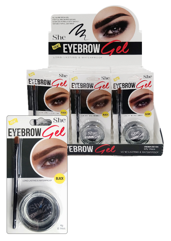 [SHE02104] S.he Eyebrow Gel (4 g/0.14 oz) - 24 pcs /Display (#EG104BK Black)