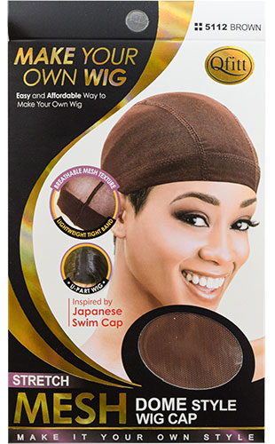 Qfitt Mesh Wig Cap(Dome style-Reg)#Q5112Brown-dz