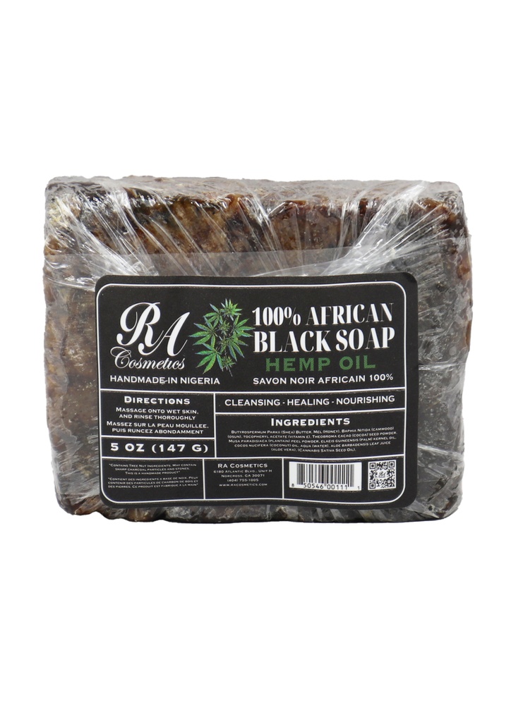 [RAC05625] RA Cosmetics 100% Black Soap Bar w/ Hemp oil (5 oz) #36