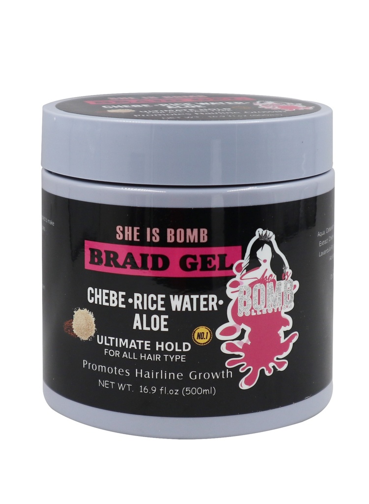 [SIB98638] SHE IS BOMB Braid Gel -Chebe-Rice Water-Aloe (16.9 oz) #20