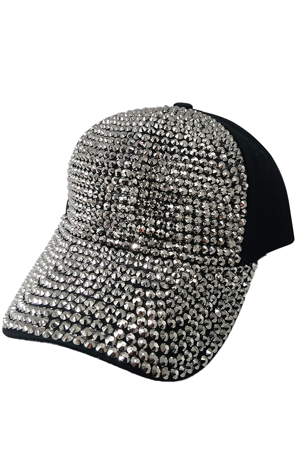 SMA RINESTONE CAP 03-Black Silver