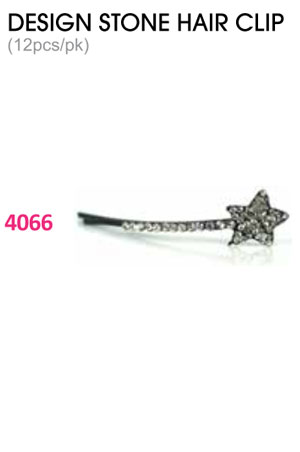 Design Stone Hair Clip : (12pcs /pk) #4066 -pk