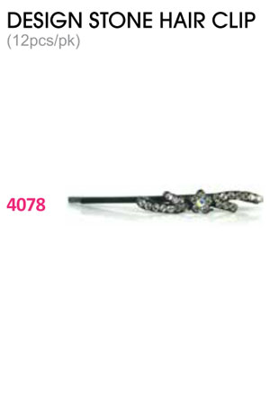 Design Stone Hair Clip : (12pcs /pk) #4078 -pk