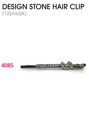 Design Stone Hair Clip : (12pcs /pk) #4085 -pk