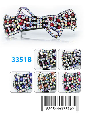 Design Stone Hair Clip(12pcs /pk) #3351B -pk(French Barrette)