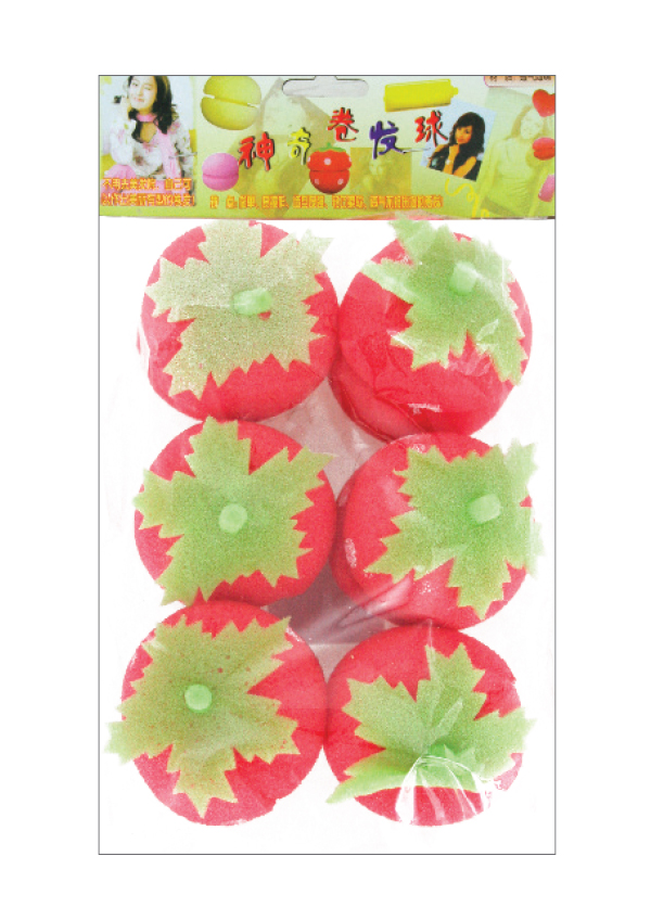 [MG92941] Sponge Hair Curler #2941 Strawberry (6pcs/pk) -pk