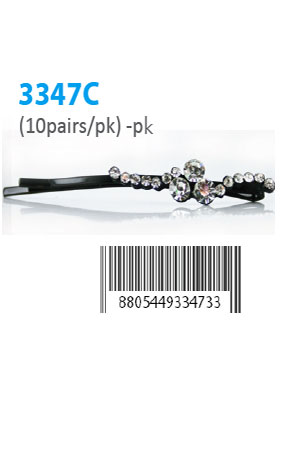 Design Stone Hair Pin (10 pairs/pk) #3347C -pk