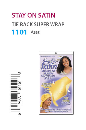 [STO01101] Stay on Satin Tie Back Super Wrap [Asst] #1101 - dz
