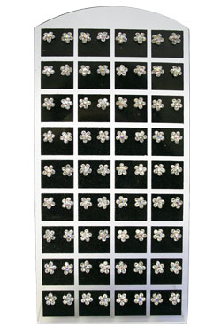 Stone Earring (Flower1 Clear-Small) #0142