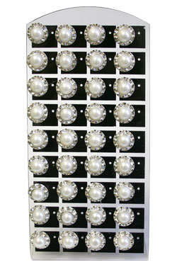 [MG01618] Stone Earring (Large Pearl Clear) #0161