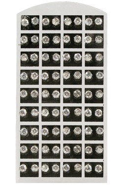 Stone Earring (Round Clear - 7mm) #1551