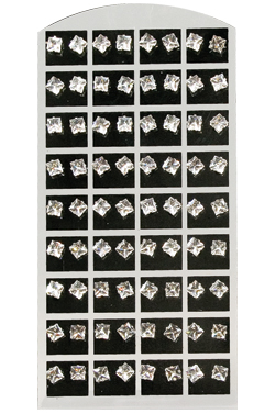 [MG15585] Stone Earring (Square Clear-6mm) #1558