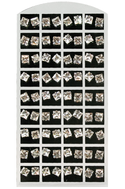 [MG15592] Stone Earring (Square Clear-7mm) #1559