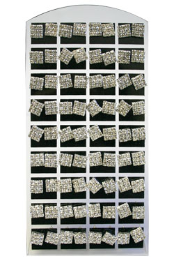 [MG01588] Stone Earring (Square Grid Clear-Large) #0158