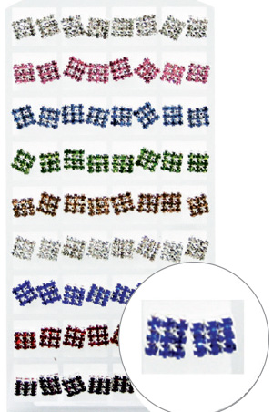 [MG01571] Stone Earring (Square Grid Mix-Large) #0157