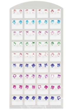 [MG55784] Stone Earring (Square Mix-5mm) #1557Mix