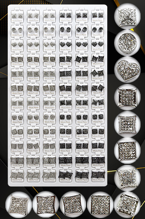 [MG99919] Stone Earring 72pair Design Mix #99919-pk