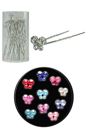 Stone Hair Pin (20/jar) #2660 Clear - jar