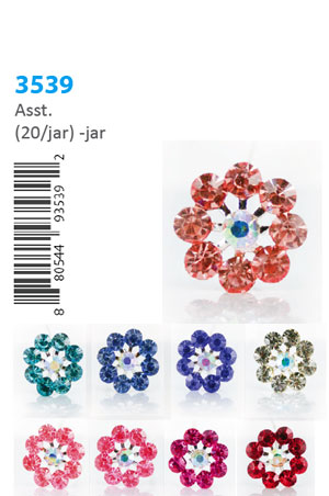 Stone Hair Pin (20/jar) #3539 Color - jar