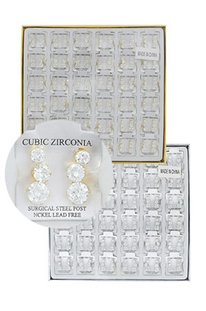 [MG75824] Stone earring [Gold & Sliver] 36pc #7582