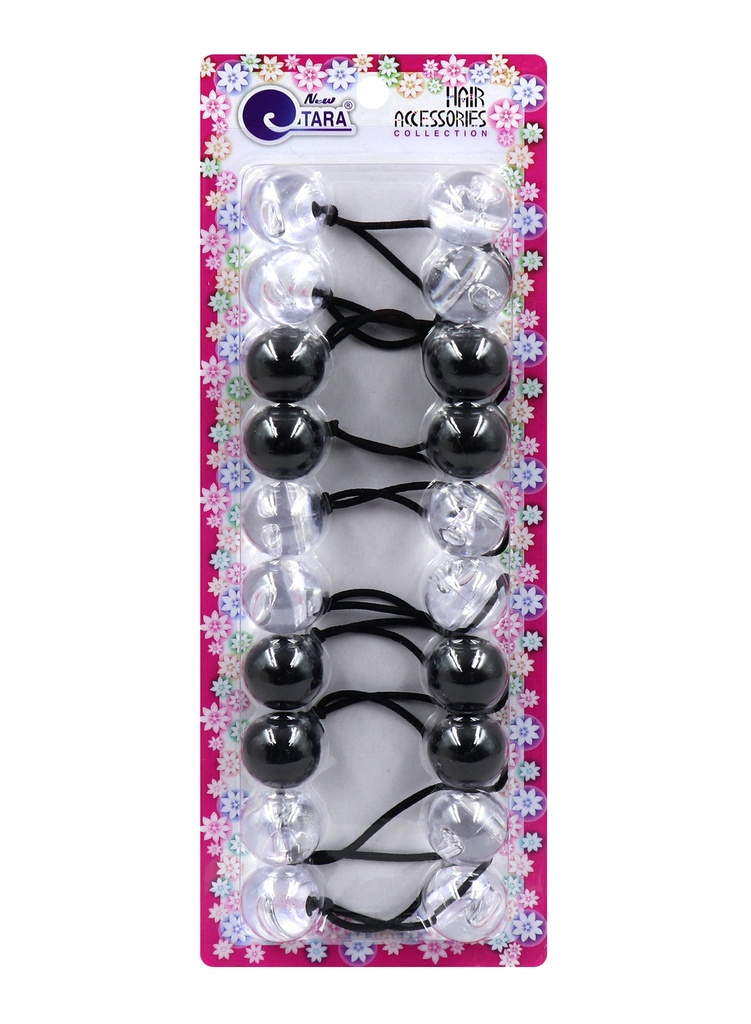 Tara Bubble Round #9285 [Clear/Black] (18mm) [10/pk] -pc