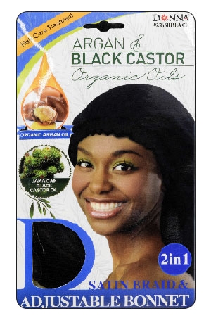 Donna Argan Adjustable Bonnet #22630(Black)-dz