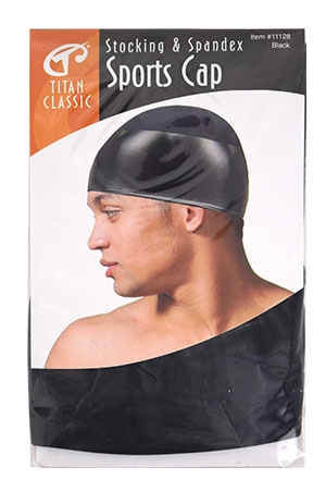 Titan Stocking&Spandex Sports Cap (Black) #11128 -dz
