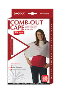 Donna Comb-Out Cape Velcro Closure Soft Vinyl #3616 Black