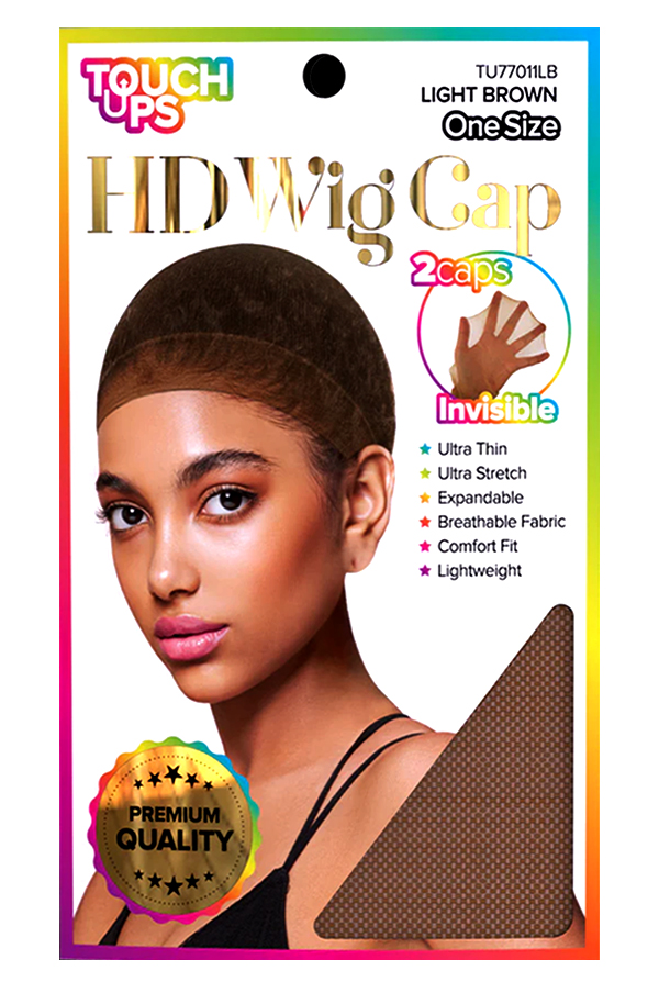 [TOU12618] Touch Ups HD Wig Cap 2pc -Light Brown #TU77011LB - dz