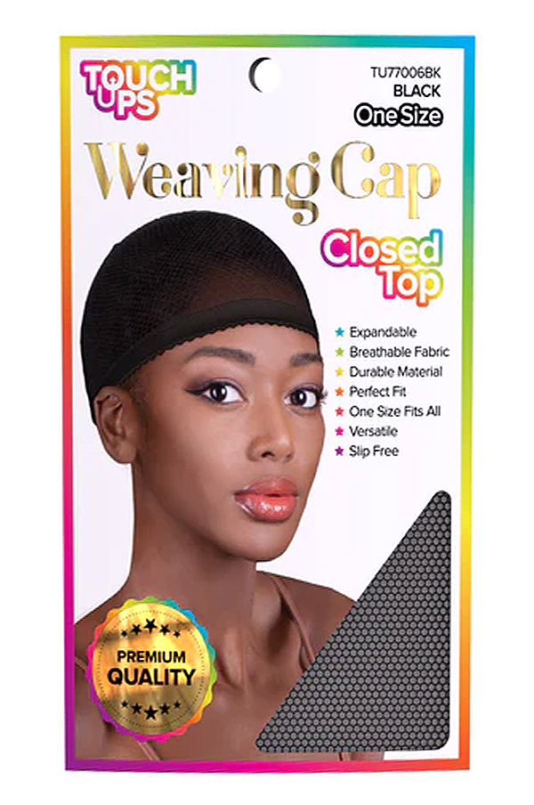 [TOU12517] Touch Ups Weaving Cap - Closed Top #TU77006BK (Black) - dz