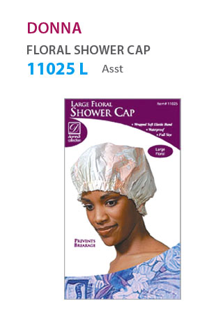Donna Large Floral Shower Cap-Large #11025(Asst)-dz