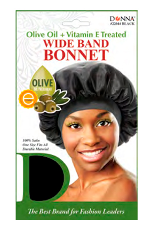 Donna Oil Treated Wide Band Bonnet Black #22044-dz