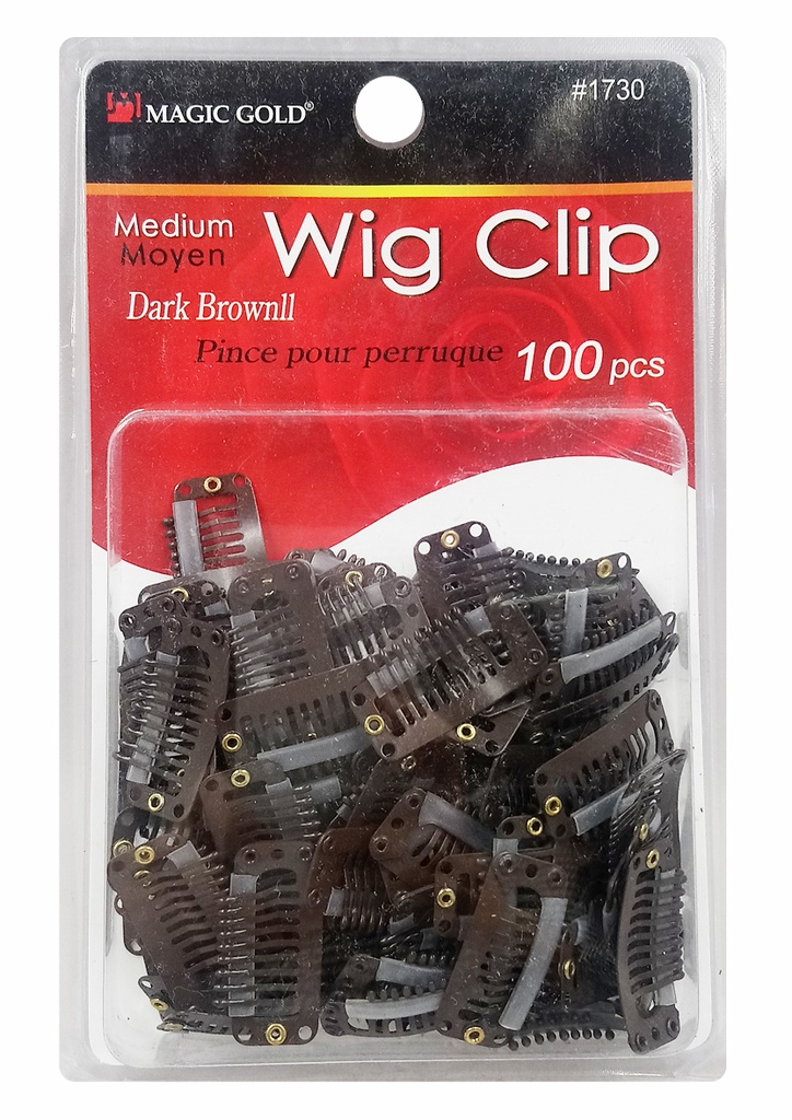 [Mg17305] Wig Clip (M) [100/pk] #1730 Dark Brown