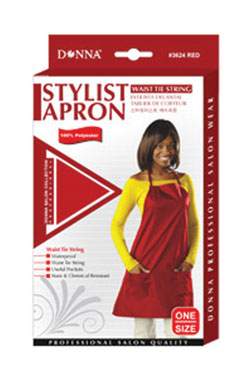Donna Stylist Apron w/ Waist Tie String #3622 Black