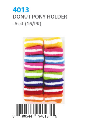 Donut Ponytail Holder #4013 Asst (16/pk)