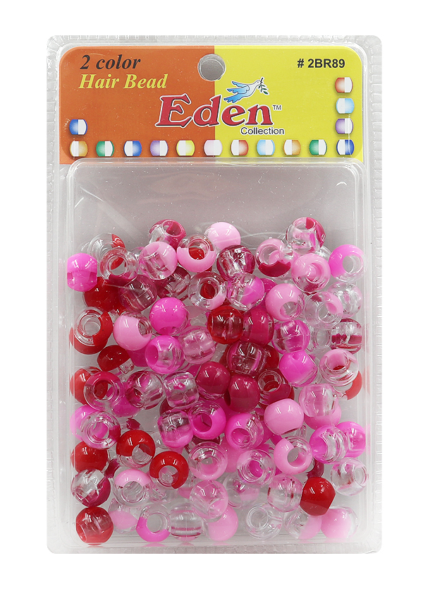 Eden 2Color Large Round Bead -Clear/Pink #2BR89-C/PNK6 -pk