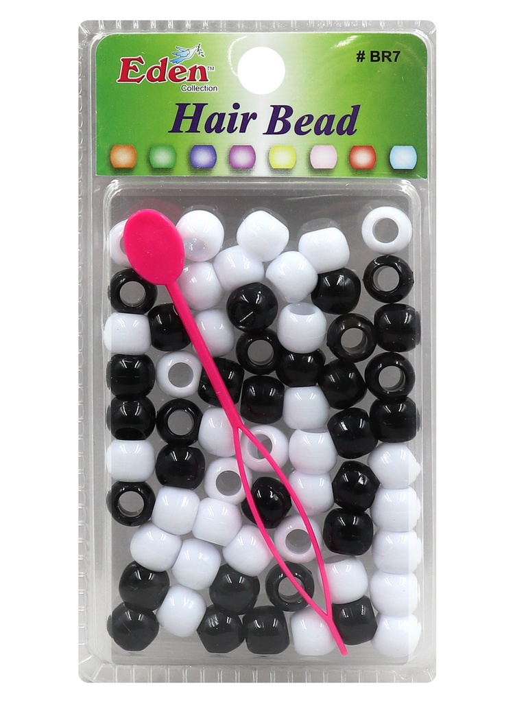 Eden Big Blister Round Bead -Black & White #BR7 -pk