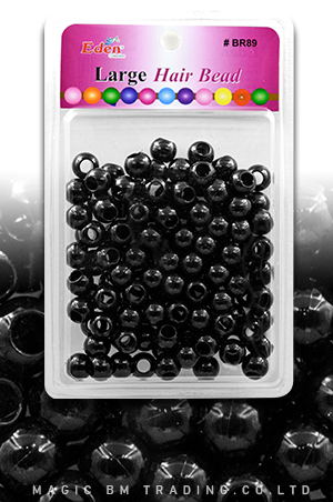 Eden Large Blister Round Bead -Black #BR89BK -pk
