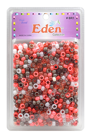Eden XLG Blister Small Round Bead -Burg/Red Asst #BR1RBM -pk