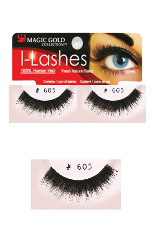 Eyelashes #605 Black (Magic Gold)