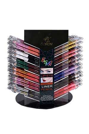 Goron Lip & Eyeliner Display W/Sharpner #6610(12colrx20pc)-ds