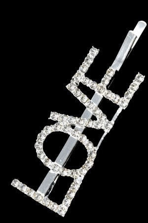 Hair Pin -Love #93033 Silver -dz