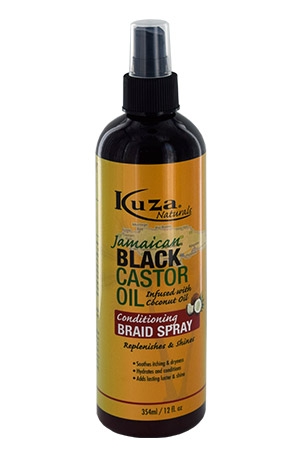 [KUZ68724] Kuza Black Castor Oil Conditioniing Braid Spray (12oz) #45